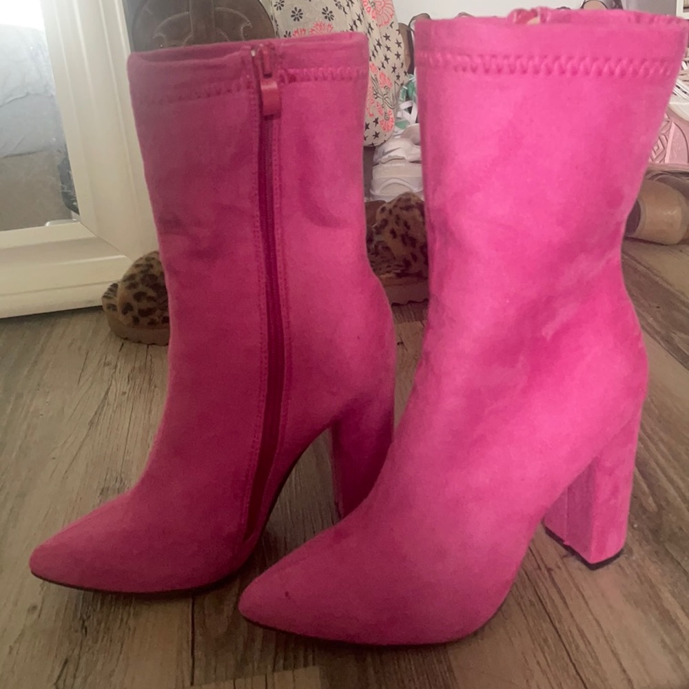 Hot pink boots